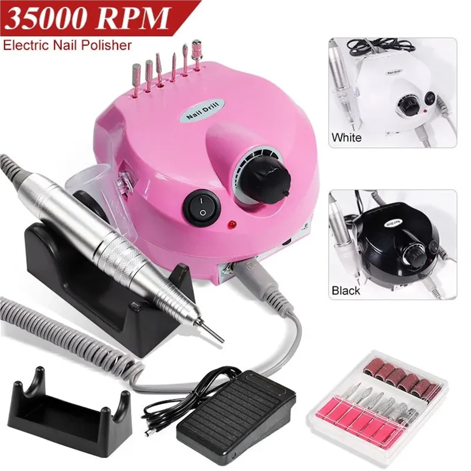 35000RPM Electric Nail Drill Professional Manicure Machine Nail Sander With Nail Drill Bits Portable Nail Salon Nail Files Kit