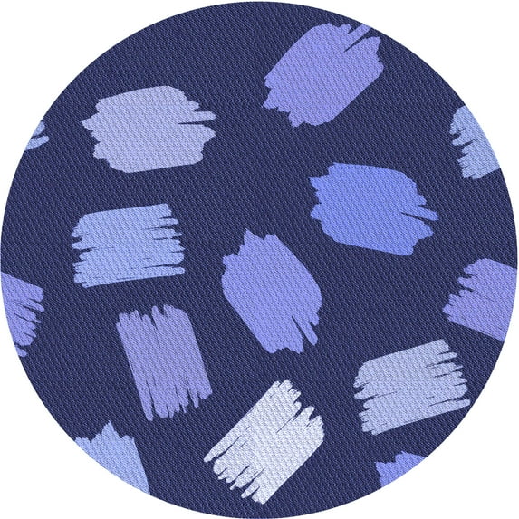 Ahgly Company Machine Washable Indoor Square Transitional Blue Area Rugs, 3' Square