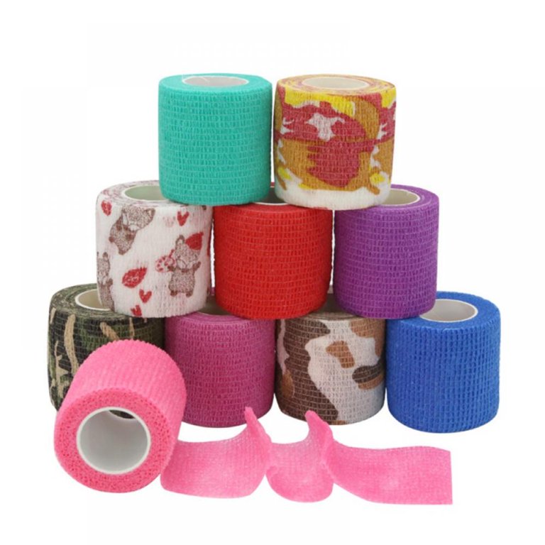 1 Roll Self Adhesive Elastic Bandage 4.5m Colorful Sports Wrap Tape for  Finger Joint Knee First Aid Kit Pet Tape