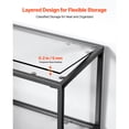 thumbnail image 6 of KFFKFF 3-Tier Glass Console Table, Contemporary Rectangular Side Table with Tempered Glass Surface and Metal Frame, Gold Console Desk with Safety Features for Living Room, Hallway, Entryway, Foyer, 6 of 9