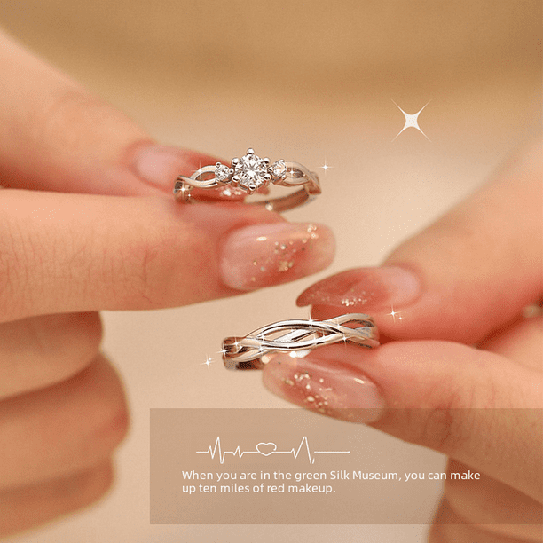 Anillo De Plata S925 Para Mujer, Diseño De Hojas Y Plumas, R | Meses