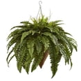thumbnail image 2 of Nearly Natural 6872 26" Giant Boston Fern with Cone Hanging Basket, 2 of 4