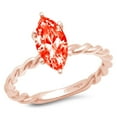 thumbnail image 7 of Solitaire Engagement Ring for Women - 2ct Simulated Red Diamond in 14K Rose Gold Promise Ring, 7 of 7