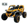 thumbnail image 2 of Baprem 12V Kids Ride on Car for Boys Girls Age 3-6 Years, 2 Seater UTV with Remote Control, Lights & Music, Up to 3 MPH, Fun Electric Car Toys Gifts for Birthday Christmas, Yellow, 2 of 11