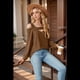 thumbnail image 5 of Blusa de Verano con Escote Cuadrado y Hombros Descubiertos para Mujer, Color Café, Talla XL, 5 of 8