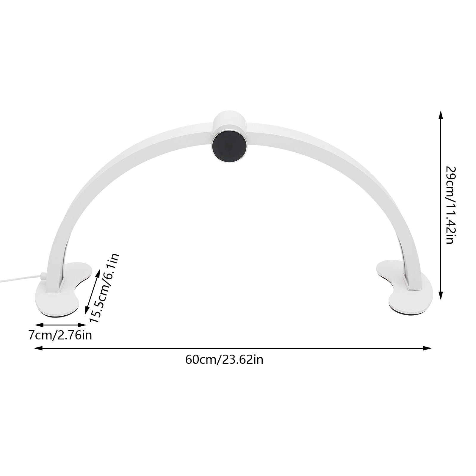 Nail Desk Lamp for Nail Tech Half Moon Intelligent Display Nail Station Fill-in Light White Small