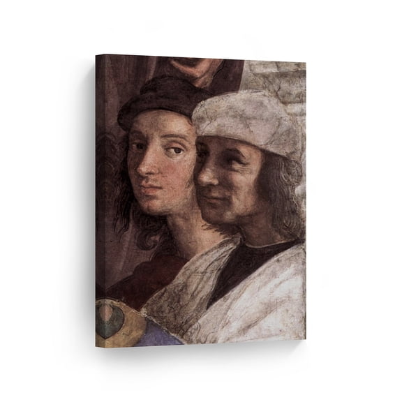 Smile Art Design Self Portrait from The School of Athens by Raphael Art Canvas Print Famous Fine Art Oil Painting Canvas Wall Art Renaissance Art Home Decor Ready to Hang Made in the USA 12x8