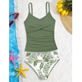 thumbnail image 4 of Traje de baño Aulyffo Teen Tankini para niñas de 13 a 14 años, color verde, 4 of 9