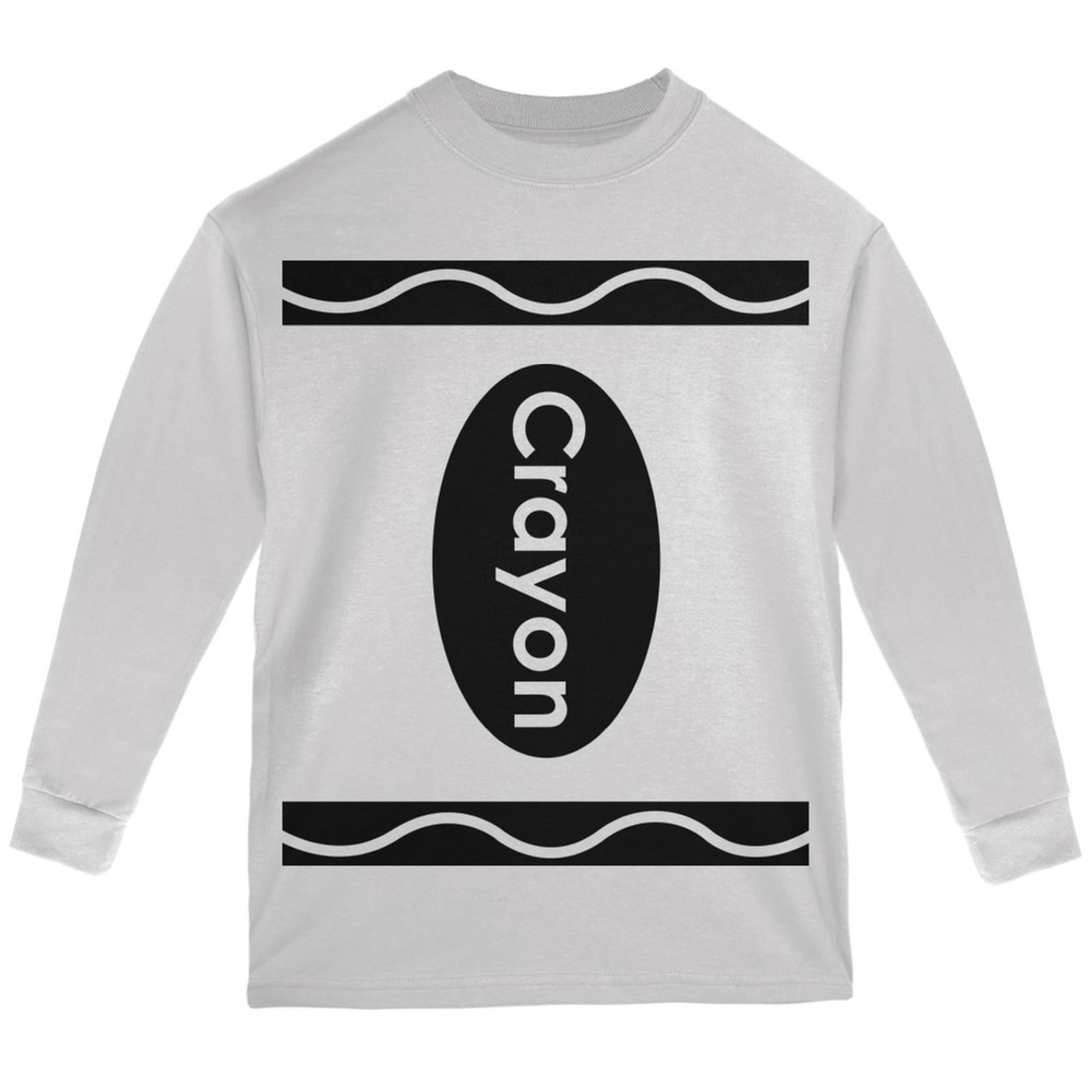Halloween Crayon Costume White Youth Long Sleeve TShirt Youth Medium