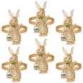 thumbnail image 3 of 6Pcs Golden Rabbit Shape Napkin Rings for Easter Dinner Table Decoration, 3 of 8