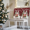 thumbnail image 3 of Merry Christmas Tree Chair Covers Set of 1 Santa Claus Winter Snowman Red Black Plaid Chair Back Covers Stretch Removable Washable Slipcovers Protector for Dining Room Kitchen Party Decor, 3 of 5