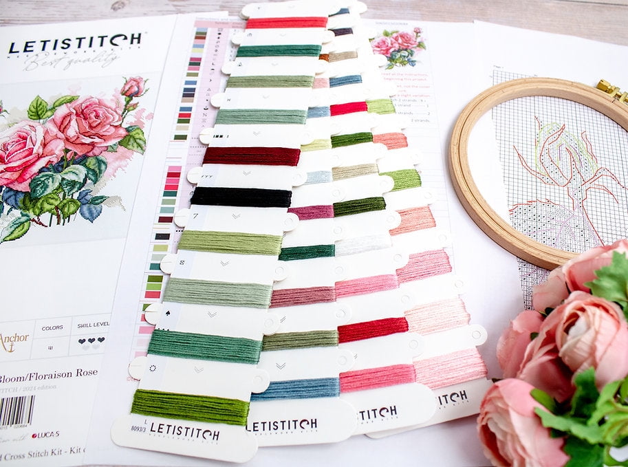 Pink Bloom L8093 Counted Cross Stitch Kit