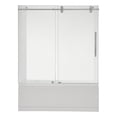 thumbnail image 2 of Vinnova 312260-SS-BN 60 x 58 in. Villena Single Sliding Frameless Tub Door, Brushed Nickel, 2 of 12