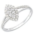 thumbnail image 2 of 9ct White Gold Jewelco London Round 0.36ct Diamond Halo Marquise Engagement Ring, 2 of 6