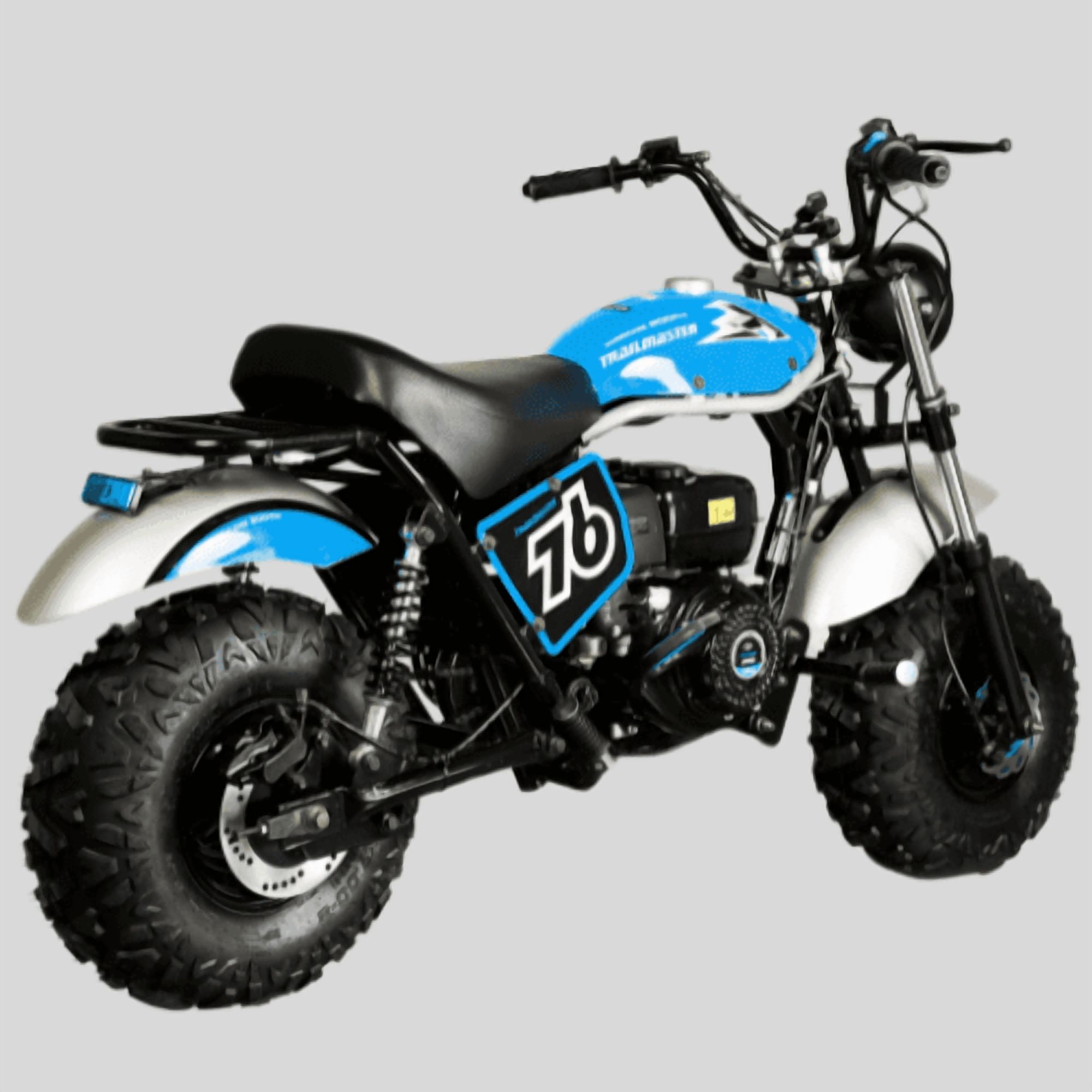 Trailmaster Hurricane 200 Pro Mini Bike, 196cc 4-Stroke Engine, Electric Start, Front & Rear Disc Brakes, LED Headlight, Max Speed 25 MPH (Blue)