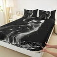 thumbnail image 3 of jejeloiu Cute Cat Queen Sheet Sets,Pet Animal Flat Sheet,Gray Black Queen Fitted Sheet For Girls Boys,Luxury Bedroom Decor,4 Pieces, 3 of 7