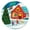 Houses, variant on Current Reindeer Sleigh Seals - Set of 72 Holiday Stickers, 1.5 inches diameter, For Cards, Presents, and Crafts, Christmas Stationary