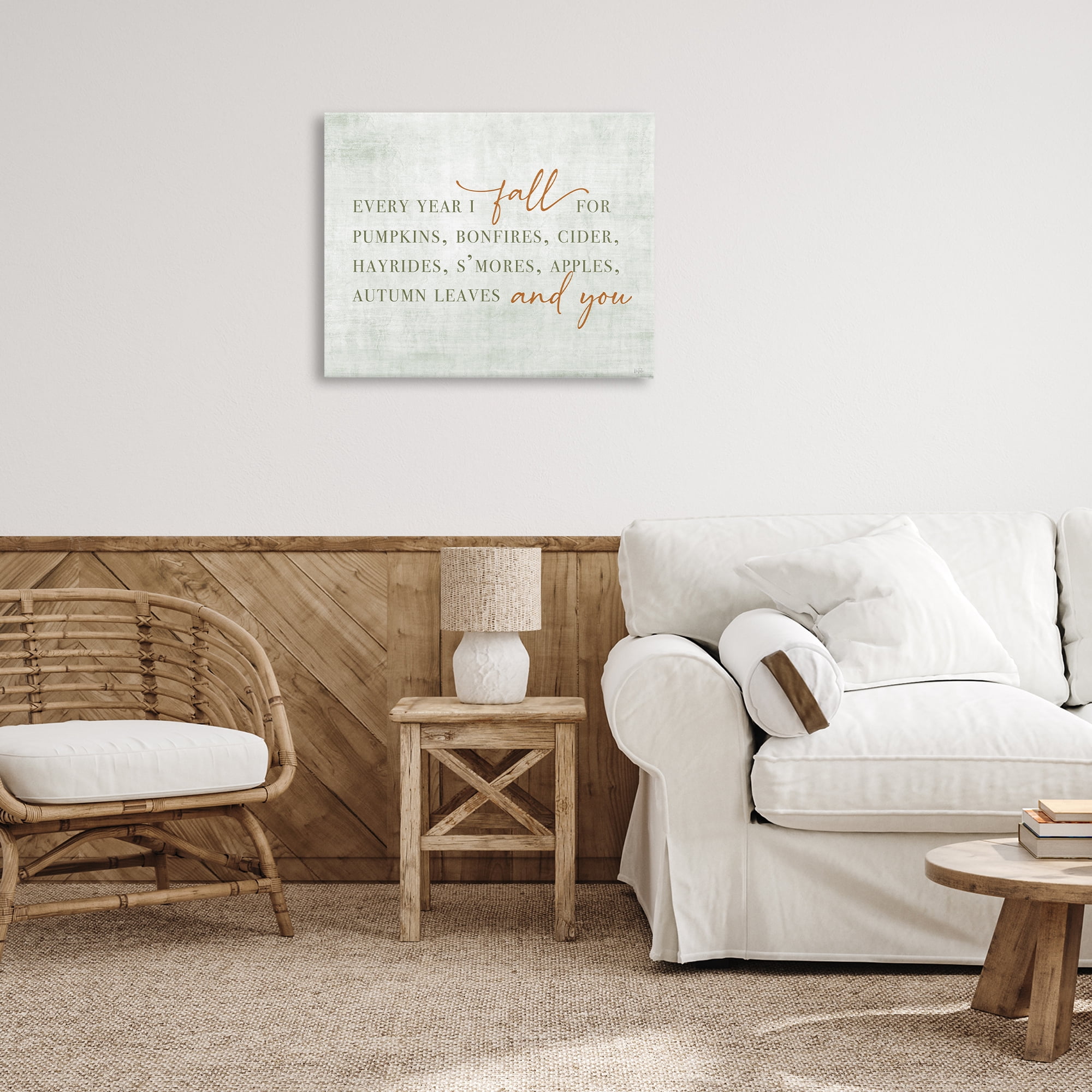 Stupell Industries Every Year Fall Phrase Typography Painting Gallery Wrapped Canvas Art Print Wall Art, 30 x 24