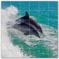 thumbnail image 1 of Picture-Tiles.com: Dolphin Ceramic Tile Wall Mural WAL500520-66L. 48"W x 48"H using (36) 8" x 8" Ceramic Tiles-Satin Finish, 1 of 3