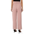 thumbnail image 5 of Huowey Women's Pants Solid Color High Waist Wide Leg Loose Lace Up Casual Pants Straight Leg Pants, 5 of 8