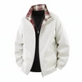 thumbnail image 6 of WIZUTIZ Men's Reversible Jacket Plaid Zip Up Loose Thin Sports Coat Polyester Spandex Waterproof Windproof for Hiking Camping Outdoor Daily Mens Fashion, 6 of 7