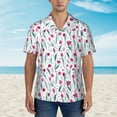 thumbnail image 4 of Balery Tulips Flowers Print Men's Hawaiian Shirts Short Sleeve Beach Shirt Relaxed Fit Vacation Button Down Shirts-X-Large, 4 of 9
