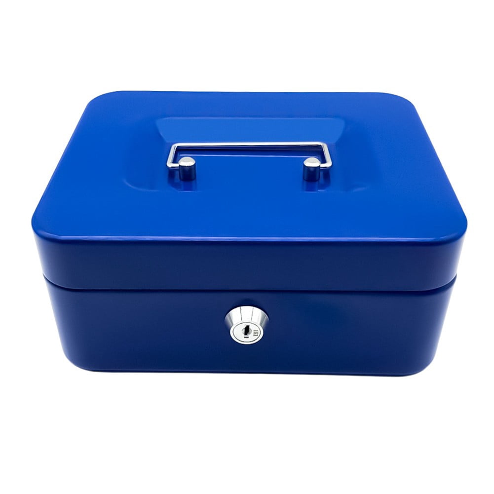 AFQH Secure Metal Cash Box with Key Lock Money Storage Lockable Box with Lockable Lid