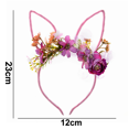 thumbnail image 2 of Diadema de orejas de conejo de Pascua con tiara de flores para mujeres niñas MFZFUKR CPB-DE-LYY967-2, 2 of 5
