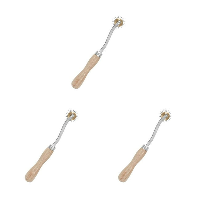tamizeot Tracing Wheel Smooth Leather Marking Fittings Durable Tracing Wheel Stitching Marker Pattern Tracer for Signing Flat Bottom 3Set