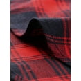 thumbnail image 5 of Unique Bargains Women's Casual Boyfriend Plaid Button Down Flannel Shirt XS Dark Blue Red, 5 of 6
