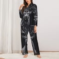 thumbnail image 2 of Pofeuu Majestic Forest Stag Print Womens Pajamas Set Long Sleeve Sleepwear Button Down Nightwear Soft Pj Lounge Sets Button Down Pajamas Women-Small, 2 of 7