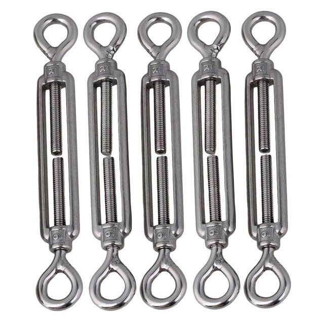 Eigraketly 5 uds M6 OO Acero inoxidable 304 tensor de cuerda de alambre de alta resistencia tensor de ojo de gancho ajustable Herramientas y ferretería No.1