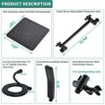 thumbnail image 6 of All Metal Dual Square Shower Head Combo, Rain Shower Head with Handheld Shower Wand and Extra Long Flexible Hose (Oil-Rubbed Bronze), 6 of 8