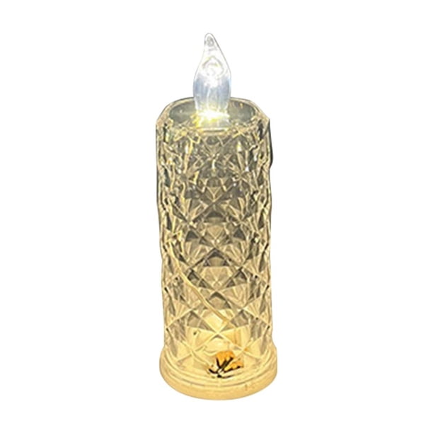 Lámpara de vela Luces LED Velas de cristal románticas creativas para la habitación del hogar (C) Hugtrwg Para estrenar