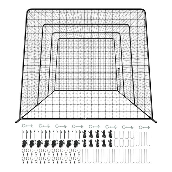 KFFKFF Baseball Batting Cage, 39.4 x 12.1 x 10.2 FT Freestanding Portable Batting Cage, Battings Cages Netting for Indoor Outdoor