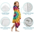 thumbnail image 7 of Colorful Tie Dye Spiral Pattern Hooded Bath Towel，50"x30" for Ages 3 To 12 Kids, Quick Dry Lightweight Soft Microfiber Hood Beach Towel Cover Up for Kids, 7 of 7