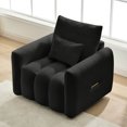 thumbnail image 2 of S-HOME Versatile Armchair Teddy Fabric Sofa With Soft Cushioning, For Living Rooms, Bedrooms, Home Offices And Contemporary Spaces, Black, 2 of 10