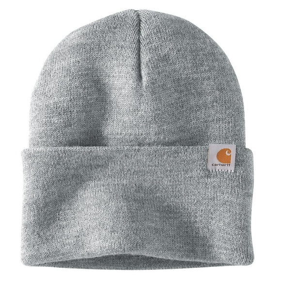 Gorro Carhartt de punto con puños para hombre, color gris jaspeado