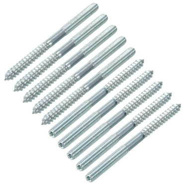 Uxcell 16Pack M6x91mm Hanger Bolt Double Headed Bolt Self-Tapping Screw for Furniture