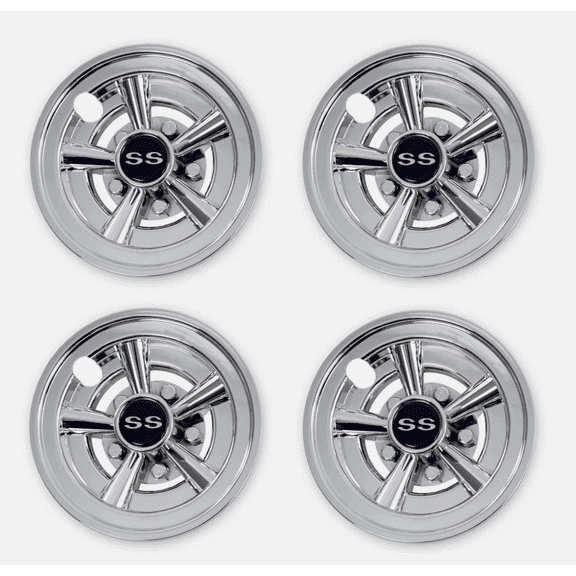 Golf Cart SS Wheel Covers Hub Caps, Golf Cart 8 Inch Snap-on Wheels for Club Car, EZGO, Yamaha, Set of 4