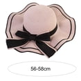 thumbnail image 4 of AYYUFE 3PCs Windproof Sun Hat Spring Summer Wide Brim Bowknot Decor Straw Hat Beach Hat for Daily Wear, 4 of 11