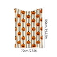 thumbnail image 2 of OCCOA Halloween Pumpkin Striped Throw Blanket Soft Flannel Fleece Fall Decorative Blanket Pumpkin Style Cozy Light Blanket for Couch Sofa Bed Home Decor Gift, B, 2 of 6