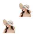thumbnail image 4 of Sonducket Gorra de playa suave y transpirable con protección UV - Manténgase protegido bajo el sol Sombrero de paja para la playa Sombrero de Type2 NO2, 4 of 6