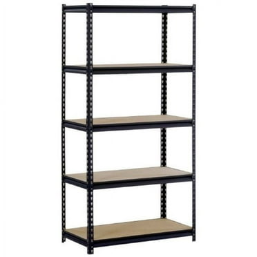 sandusky/edsal ur185p-blk black steel heavy duty 5-shelf shelving unit, 4000lbs capacity, 36" width x 72" height x 18" depth (does not include post couplers)