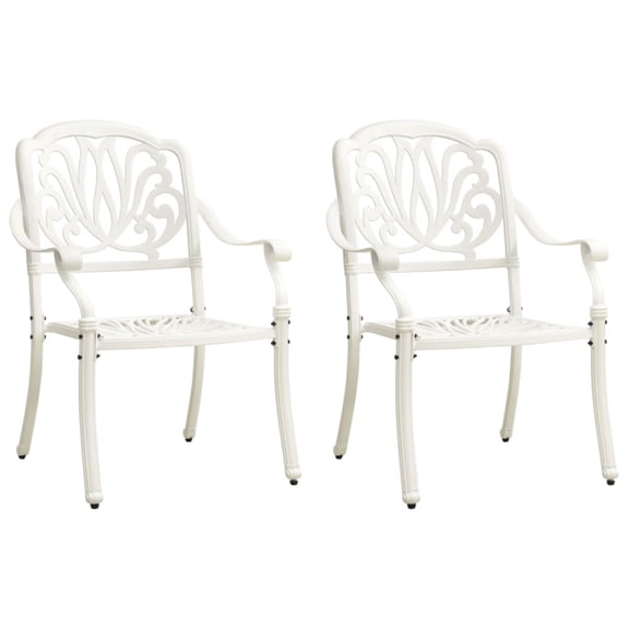 Casafoyer Garden Chairs 2 pcs Cast Aluminum White
