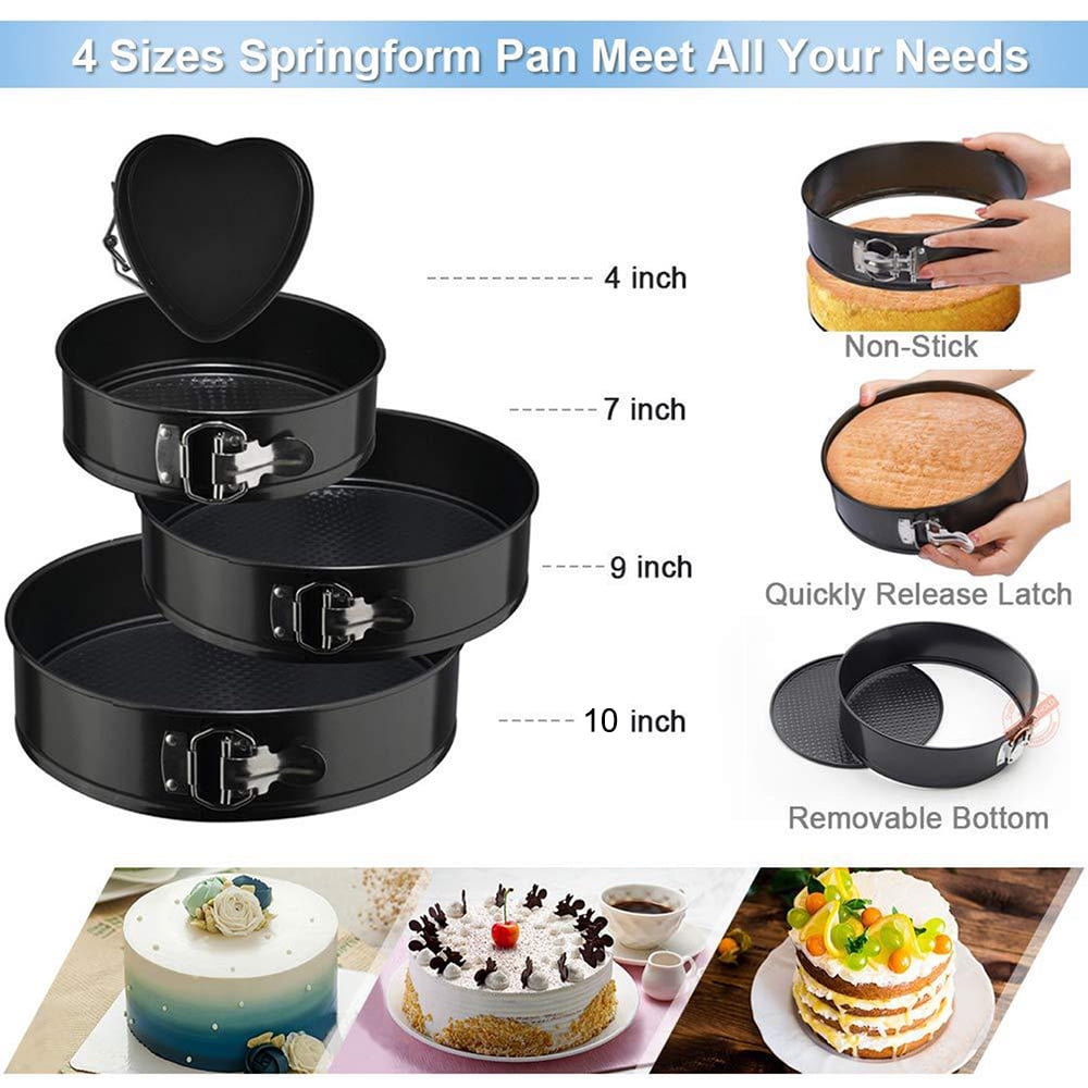 4"7"9"10" Springform Pan set Nonstick Leakproof Cake Tray Bakeware Carbon steel