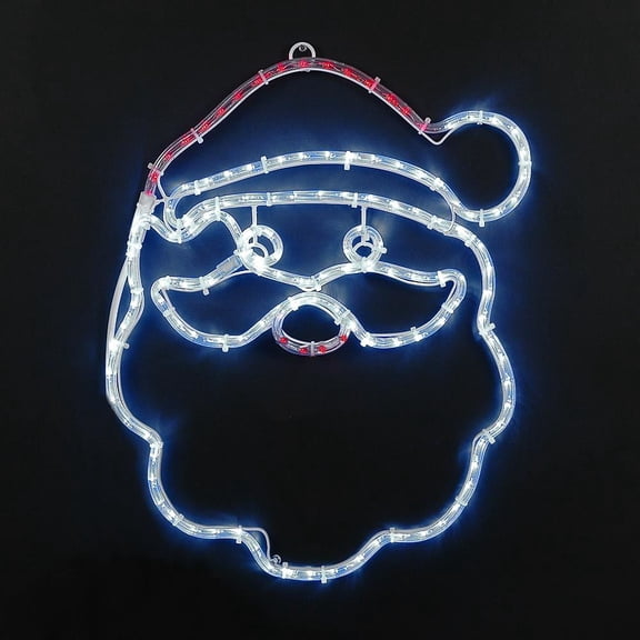 Novelty Lights 20" Red and Pure White Christmas Santa Claus LED Rope Light Motif