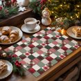 thumbnail image 4 of Christmas Patchwork Placemats Set of 4, Country Farmhouse Red Green Dot Plaid Gingham Heat Insulated Linen Place Mats, Washable Stain-Proof Table Mats for Dining Tables Holiday Decor 13x19 Inches, 4 of 9