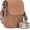 Tan, variant on Small Crossbody Bags for Women Trendy,Leather Triple Compartment Cell Phone Crossbody Wallet Purses with Card Slots(Tan)