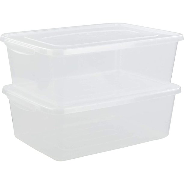 Gloreen Clear Storage Bin, 16 Quart Bins/Containers/Boxes with Lid